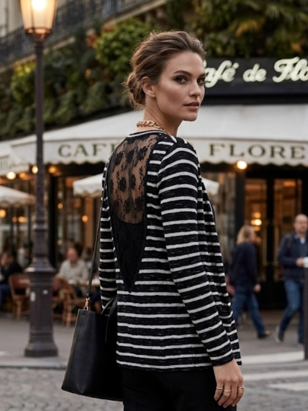 Audrey Black and White Striped Cardigan